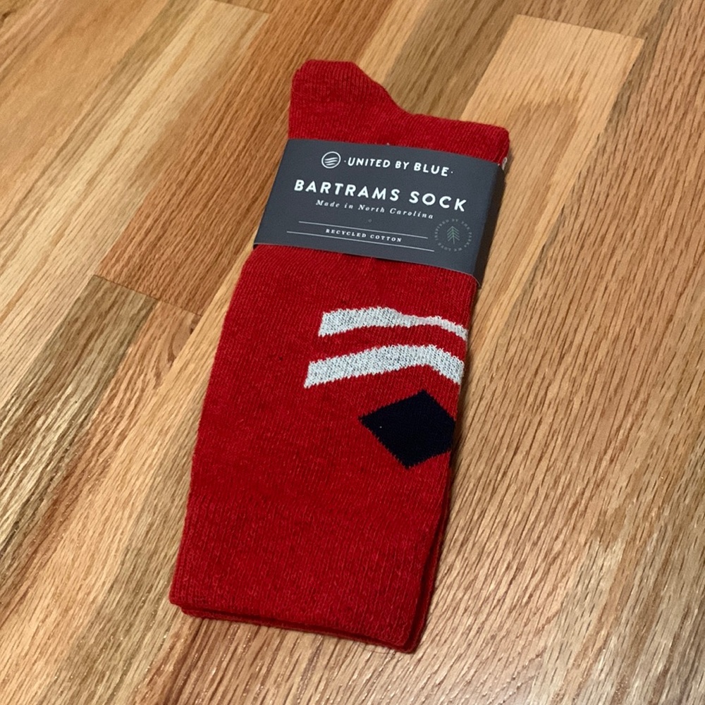 NWT United By Blue Bartrams Sumter Sock in Red—Size L